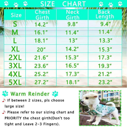 Dog Shirt Hawaiian Clothes, Leaf Printed Lapel Vest Summer Polo T-Shirt for Small Medium Dogs and Cats