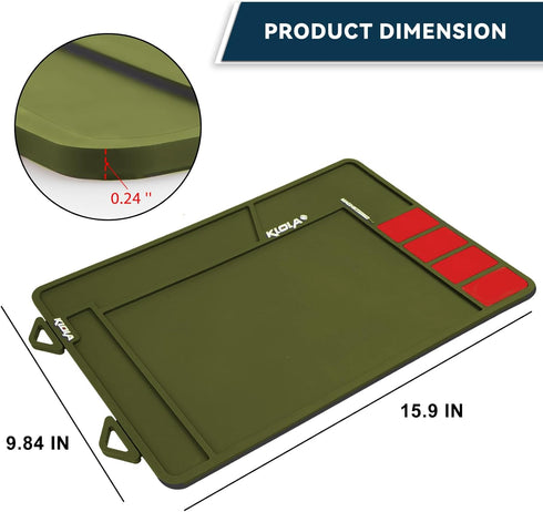 Gun Cleaning Mat - Anti-Slip Thick Rubber Maintenance Pad for Pistol, Rifle, Handgun Cleaning for All Guns