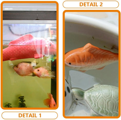 Toddmomy 2pcs Ceramic Floating Fish, Aquarium Goldfish Koi Fish Figurines for Fairy Garden, Pond, Underwater Decor