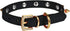 LOVPE One Row Golden Spiked Studded Leather Dog Collar with Rhinestone Buckle for Small Dog/Cat Puppy Kitty (Black, S)