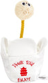 Downtown Pet Supply - Durable Plush Asian Takeout Squeaky Dog Toy - Crinkle & Rope Toy - 1 Pack for All Dogs