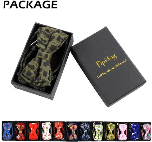 Cat Collar Breakaway with Bell and Accessories, Adjustable Printing Kitten Collar Bowtie for Kitty 19 Colors 7.5-11in