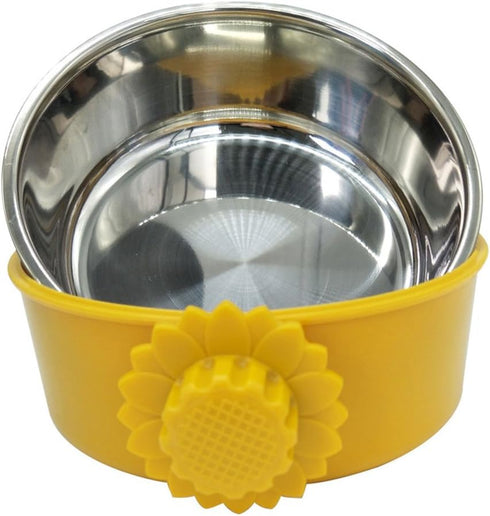 DEVILMAYCARE Pet Feeder Dog Bowl, Stainless Steel Food Hanging Bowl, Pink