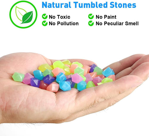 Abnaok 600PCS Glow in The Dark Rocks for Aquarium Decoration, Outdoor Decor, Garden Lawn Yard, Walkway, Driveway