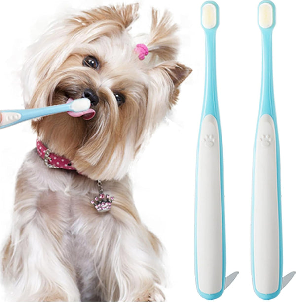Small Dog Toothbrush, Cat & Puppy Tooth Brushing Kit, Ultra Soft &