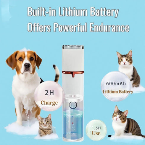 Kriopy 4 1 Trimmer- Trimming Dog Clippers Grooming Kit in Pet Hair Clipper-Low Noise Dog Paw Rechargeable - Cordless