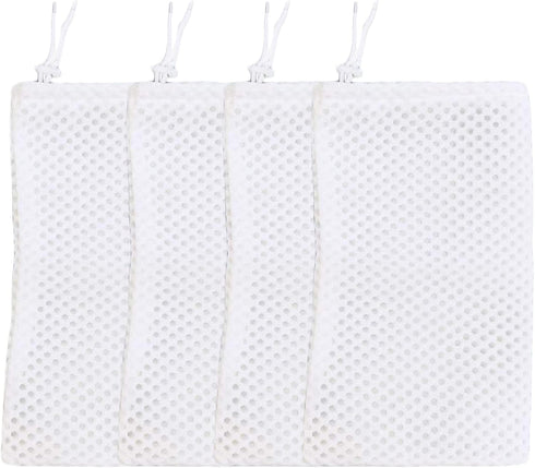 4 Inch Opening Filter Socks by 7.1 Inch Long, 3D Honeycomb Design Filter Bags, Drawstring Aquarium Filter Sock (4 Pack)