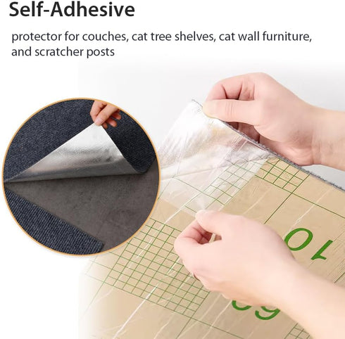 NATUYA Cat Scratcher Mat, 39.4"x15.8", Trimmable Cat Carpet Replacement for Cat Tree Shelves, Khaki
