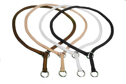 Show Slip Collar - Conformation Dog Collar, Flat Braided Premium Nylon with Chrome Plated Hardware Rings for Small to