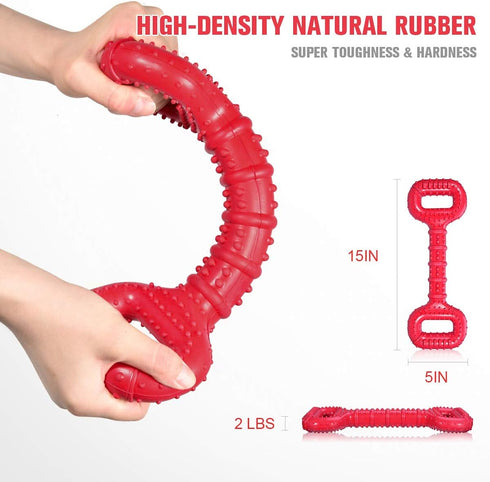 Interactive Long Lasting Dog Tug-of-war Toy, 15 Inch Natural Rubber for Medium Large Breed Dogs