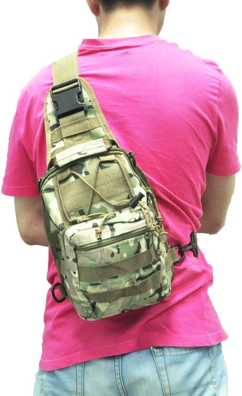 Backpack, Backpack Qcute Tactical Waterproof Military Cross-body Molle Sling Shoulder Chest Bag for Outdoor Every Day