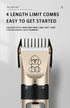 Pet Shaver Clippers - Low Noise Rechargeable Cordless Electric Hair Clippers for Small and Large Dogs and Cats
