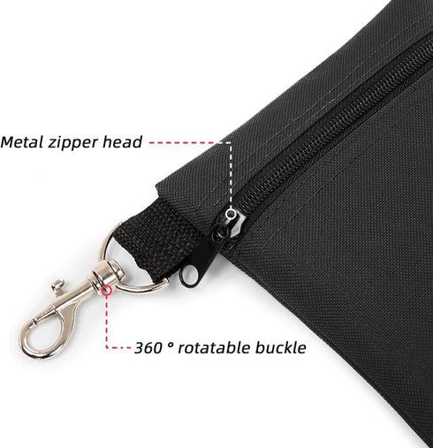 Scott Edward Golf Tee Pouch Travel Gear with Zipper for Golf Accessories, Clips to Bag