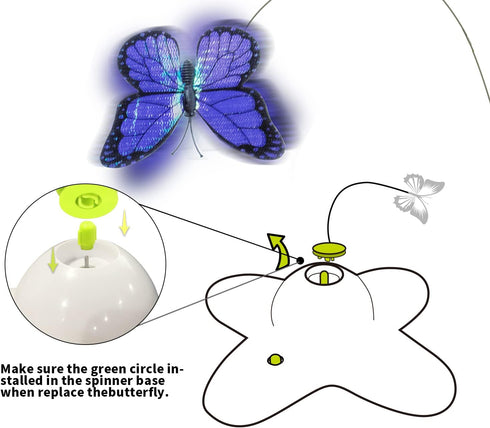 ALL FOR PAWS Cat Toys Interactive Butterfly Flutter Bug Cat Automatic Toy Stimulating Kitty Toys Enrichment for Indoor