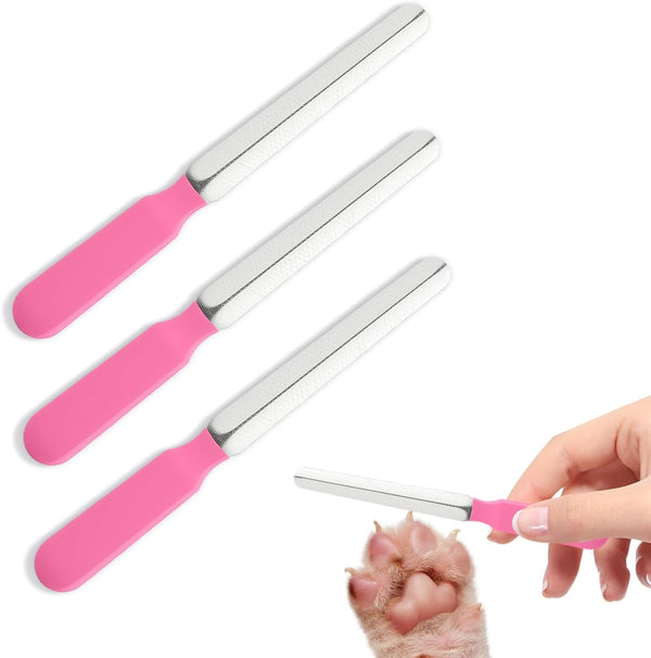 Qulkws Small Dog Nail File Set, 3Pcs Professional Nail Grooming Tool, Metal Emery