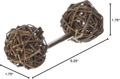 Ware Manufacturing Natural Woven Willow Small Pet Chew Toy, Barbell