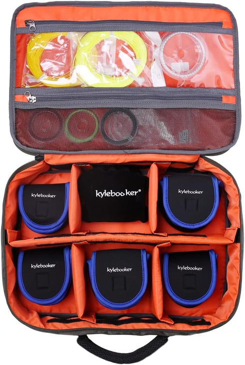 Kylebooker Fishing Reel Gear Bag, Portable Tackle Organizer Storage Bag for Spinning Baitcasting Fly Reels