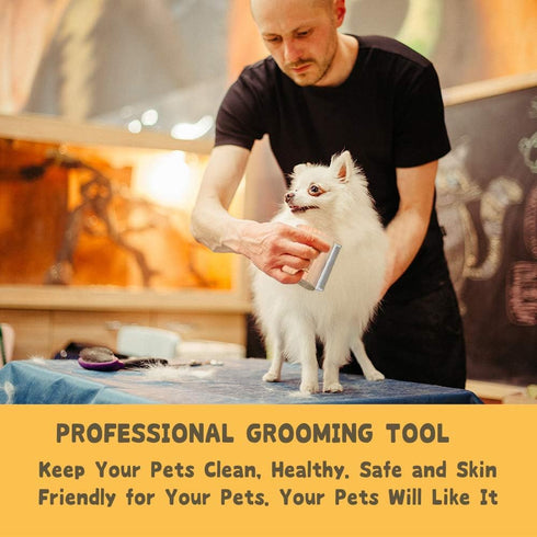 Deshedding Grooming Tool for Dogs, Cats & Horses, Ergonomic Wood Groom Brush, Professional Pet Groomer, 2.5 Inches