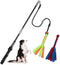Flirt Pole for Dogs, Interactive Teaser Wand Play Pole with Fleece Rope Lure for Outdoor Exercise & Training