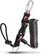 Scuba Diving Lanyard, Heavy Duty Stainless Steel Spring Coiled with Quick Release Buckle and Dive Flag Webbing Strap