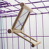 Bird Mirror Wooden Hanging Swing Interactive Play Toys for Small Parrots, 2 PCS Accessories