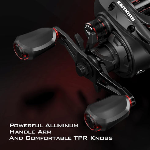 KastKing Brutus Baitcasting Fishing Reel, Graphite Frame, 7.2:1 Gear Ratio, 5+1 Ball Bearings, 17.6LB Drag