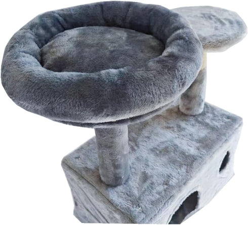 Cat Tree Tower Accessories Replacement Parts, Round Top Cushion Cover Bed for Cat Perch with Elastic Band (11.8", Grey)