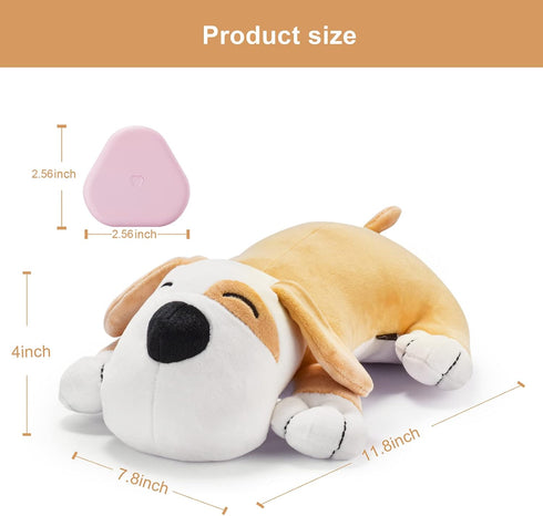 Dog Toy with Heartbeat - Puppy Anxiety Soother, Comfort Calming Cuddle Aid, Yellow
