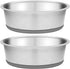 Taglory 8 Cup Stainless Steel Dog Bowls Set of 2, Anti-Slip Silicone Base, Rust Resistant, Gray