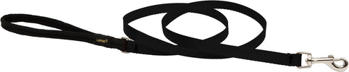 LupinePet Basics 1/2" Black 6-foot Leash with Padded Handle for Small Pets
