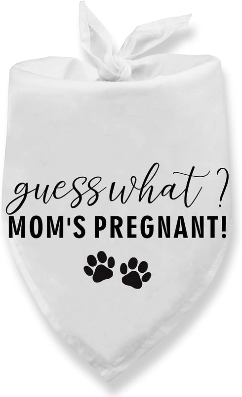Guess What? Mom's Pregnant Dog Bandana Pregnancy Announcement Baby Announcement Dog Bandana