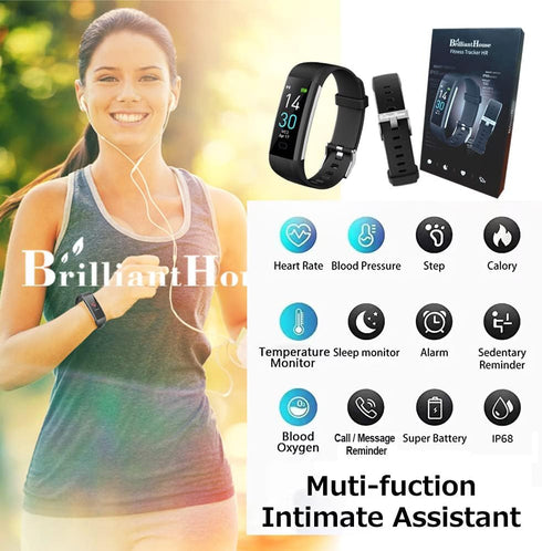 Fitness Tracker with Heart Rate Blood Pressure Blood Oxygen Sleep Monitor Activity Tracker Health Tracker Smart Watch Pedometer for Kids Man Women