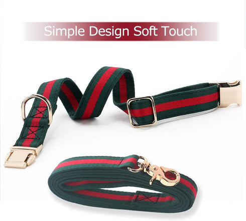 Elegant Dog Collar and Leash Set, Durable Soft Pet Collars and Leashes, Luxury Packing Gift for Medium Dogs