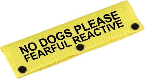 Funny Dog Leash Sleeve, No Dogs Please Fearful Reactive Dog Leash Wrap Sleeve Alert Tag for Pet Birthday Gift (Fearful