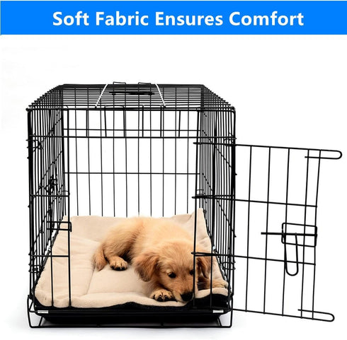 Dog Bed Crate Pad - 24" L x 18" W Kennel Pad - Machine Washable Entire Dog Crate Beds - Double Sided Pet Mat