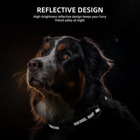 Upgraded AirTag Dog Collar, IP68 Waterproof Holder, Reflective, Ultra-Durable for Small Medium Large Dogs