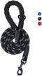 Round Rope Dog Leash 5 FT with Comfortable Padded Handle, Highly Reflective Threads for Medium & Large Dogs (Black, 5