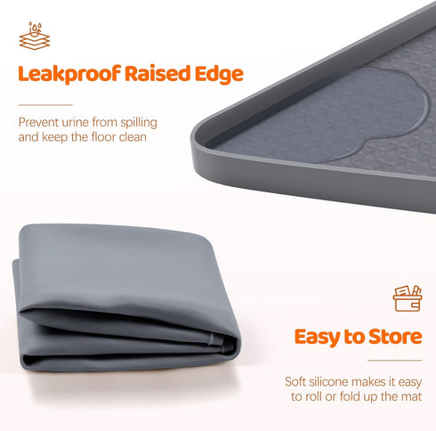 51" 25.6" Pee Pads for Dogs, x Extra Large Reusable Dog Silicone Mat for Floor Protector, Washable Non-Slip Dog