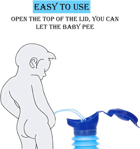 Queuing-2 Pack 750ml Emergency Urinal for Kids Adult,Portable Reusable Outdoor Urinal Potty Pee Bottle, Outdoor