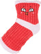 Squeaky Dog Toys, Funny Stuffed Plush Dog Toy, Cute Socks Birthday Gift for Small and Medium Dogs (White Red)