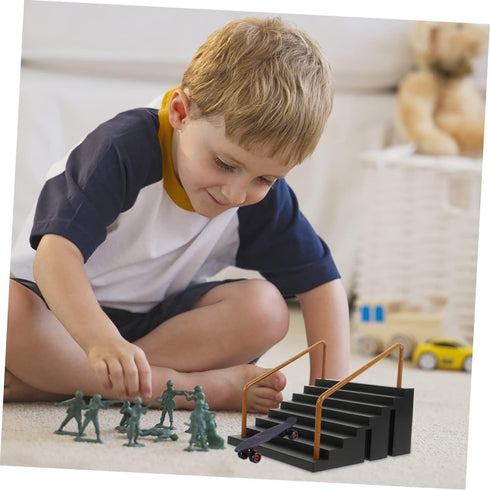 2Pcs Set Abaodam Fingerboard Ramps Skateboard Park Kit Finger Skateboard Ramp for Kids Adults Training Coordination