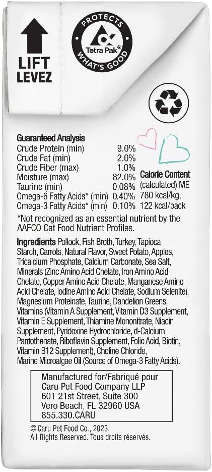 CARU Classics Wild Pollock & Turkey Stew Wet Cat Food, 5.5-oz box, case of 12