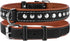CollarDirect Studded Dog Collar - Leather Pet Collars for Dogs - Soft Padded - Brown Black (Black, Neck fit 23" - 26")