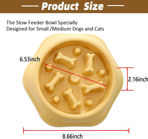 Slow Feeder Dog Bowl, Interactive Anti-Gulping Pet Bowl for Healthy Eating, Fun Alternative Dog Slow Food Feeding