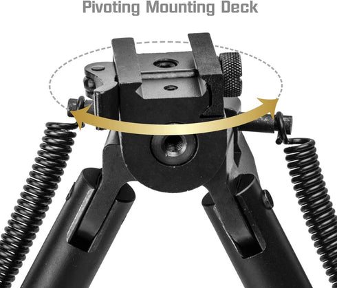 Scout-pod Tactical Pro Bipod, 7.3" to 9" Height Adjustable with Double Swivel and QD Mounting Deck, SP-SL07