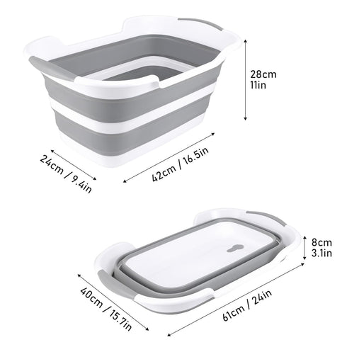 ddLUCK Multi-Functional Collapsible Dog Bathtub with Drainage Hole, Portable Foldable Small Pets Bathtub, Washing Tub