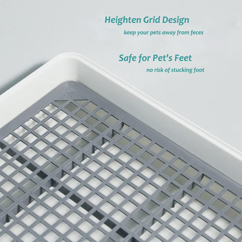 Petlex Rabbit Litter Box with Grate, Super Large Guinea Pig Litter Pan for Cage, Bunny Restroom Litter Tray Small