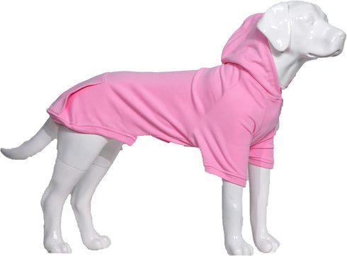 Lovelonglong Blank Basic Hoodie Sweatshirt for Dogs, 100% Cotton, Fits Small to Large Dogs (Pink M)