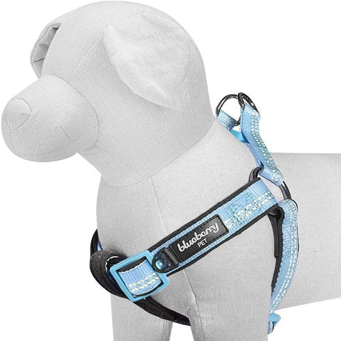 Blueberry Pet Adjustable Dog Harness – Soft & Comfy 3M Reflective, Baby Blue, Medium, Chest Girth 19.5" - 25.5"