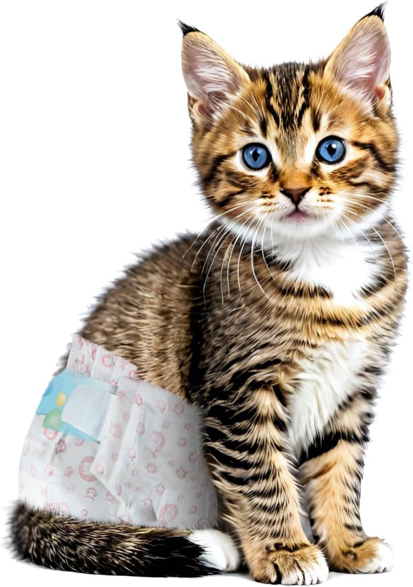 Ypfyed Disposable Cat Diapers, 40 Count Perfect for Both Male and Female Cats,